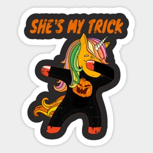 She is My Trick Halloween Dabbing Unicorn Sticker